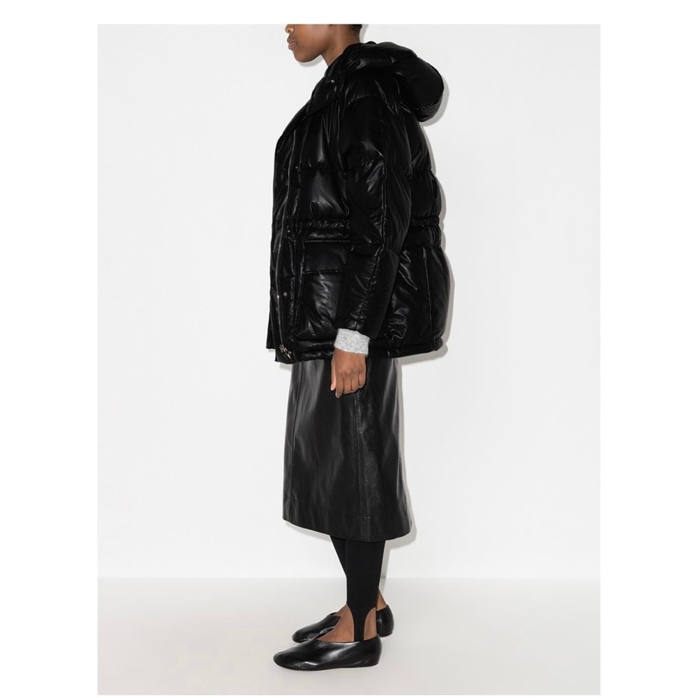 LVIR Hooded Leather Puffer Coat Size M - Picture 4 of 15